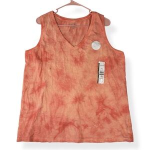 Time and Tru Relaxed Fit Tank Top Womens XL (16-18) Orange NWT